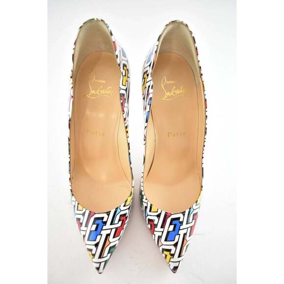 Christian Louboutin Hot Chick 100 Patent CL 3D Black White Red Heel Pump 36 - Picture 8 of 12